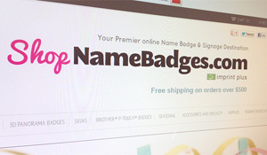 Shop Name Badges branding, theme development, and IA